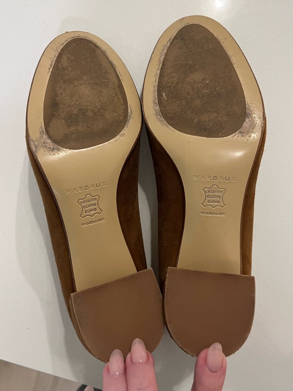 Margaux “The Heel” Suede Block Heel Pumps - Picture 7 of 8